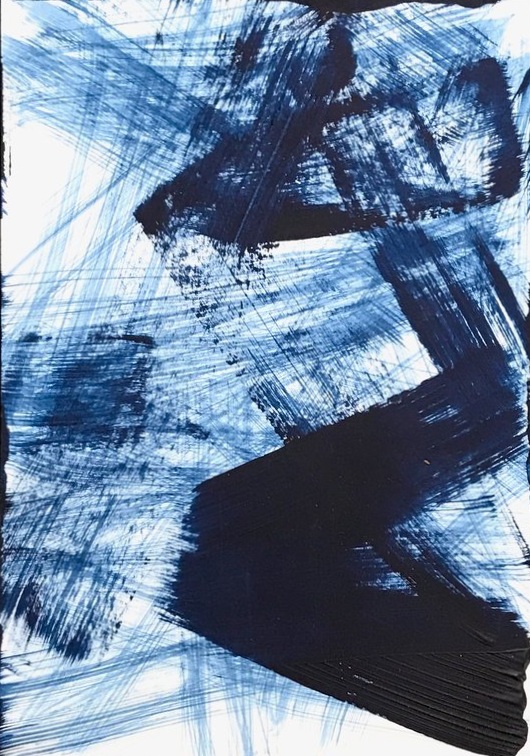 Prussian blue line study no1 - 15x21 cm on paper