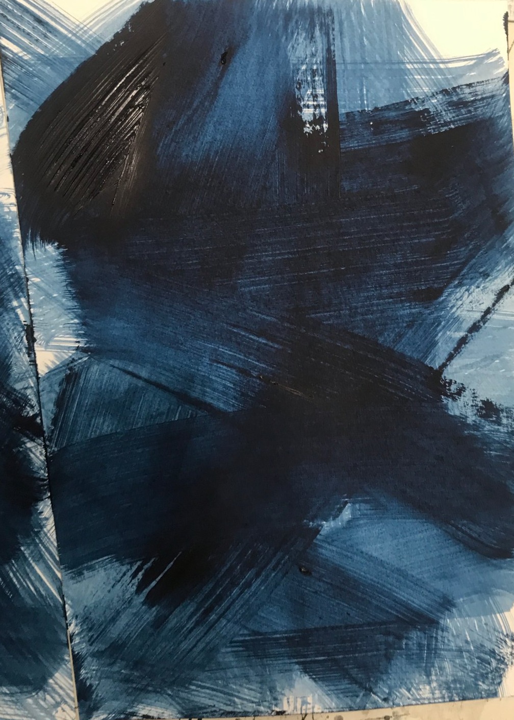 PRUSSIAN BLUE LINE STUDY NO4 - 15X21 CM ON PAPER