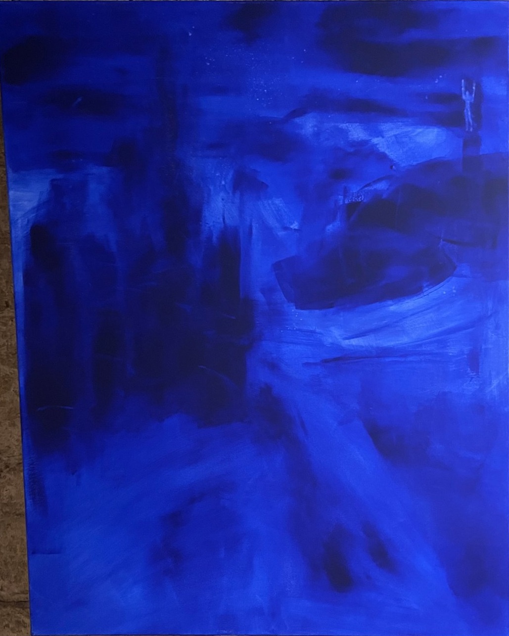 The Statue of Liberty is naked and surrenders - 100x80cm, acrylic on canvas