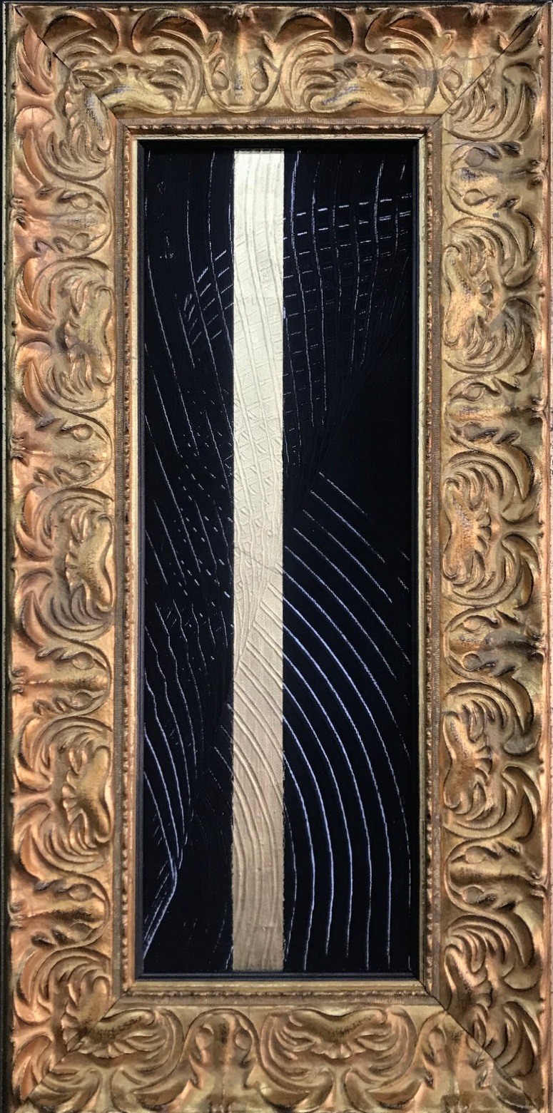 Making visible the invisible 14x40 cm acrylic and 23 carat gold on canvas