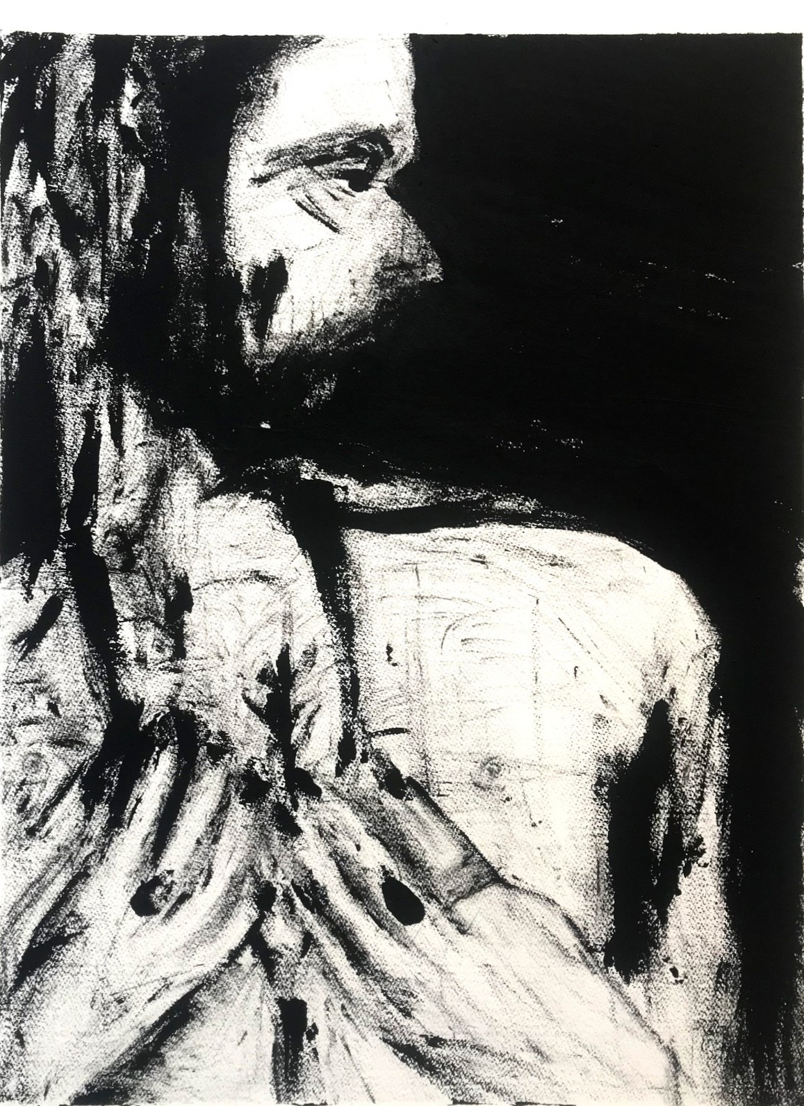 Dear - acrylic on aquarelle paper, circa 56x77 cm