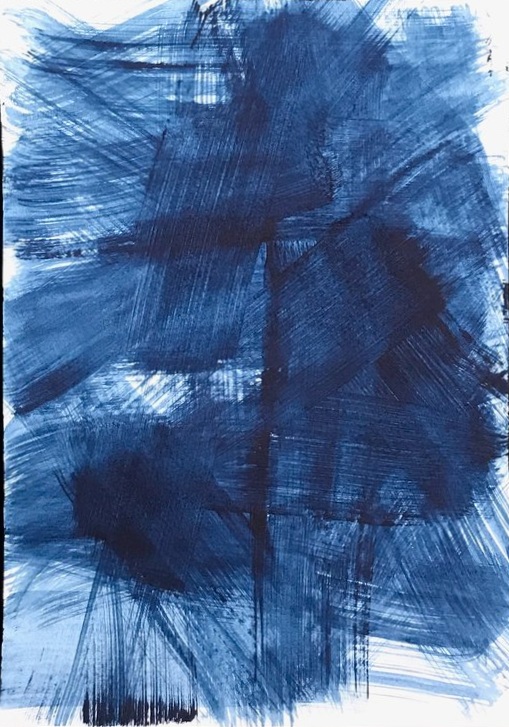PRUSSIAN BLUE LINE STUDY NO3 - 15X21 CM ON PAPER