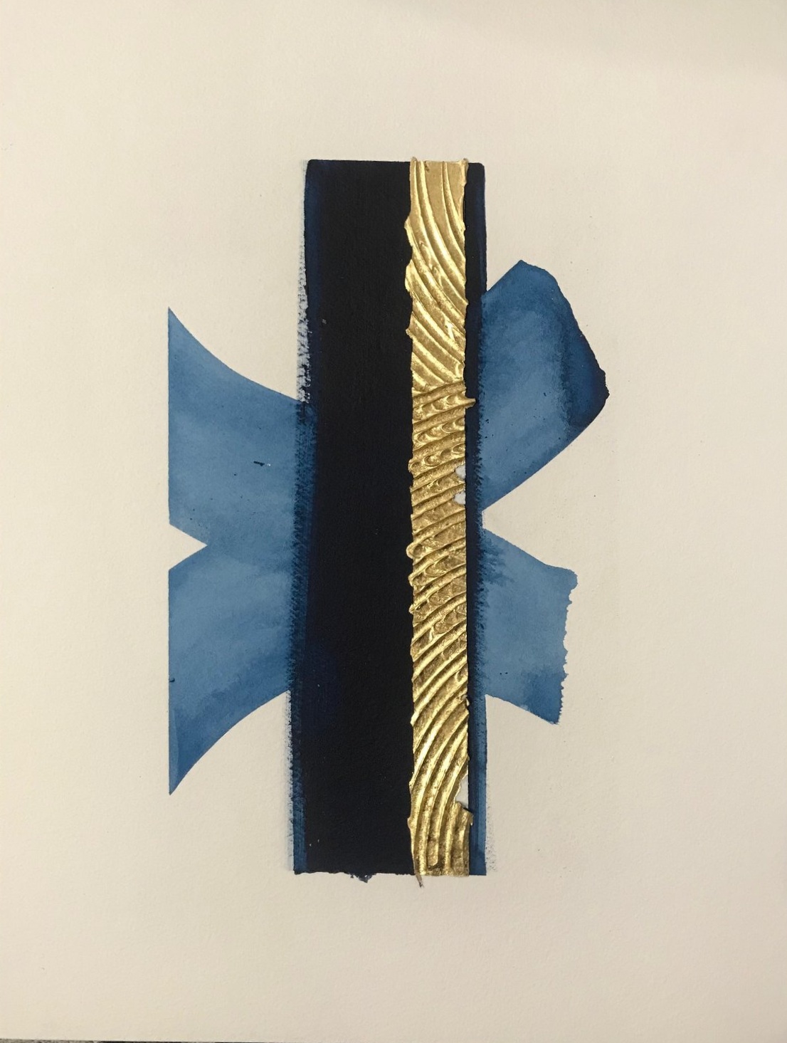 Not easy to change - acrylic and 23 3/4 carat gold on aquarelle paper