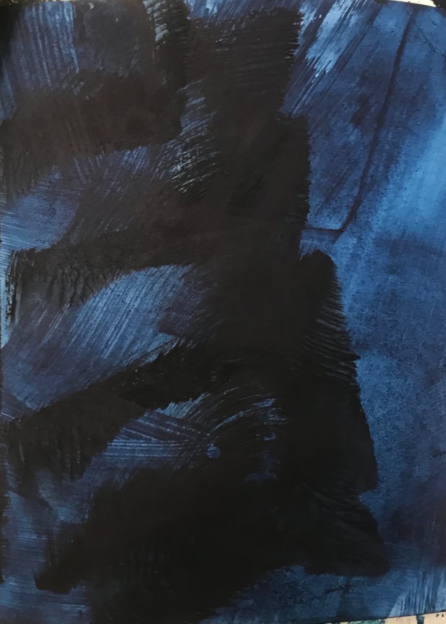 PRUSSIAN BLUE LINE STUDY NO5 - 15X21 CM ON PAPER