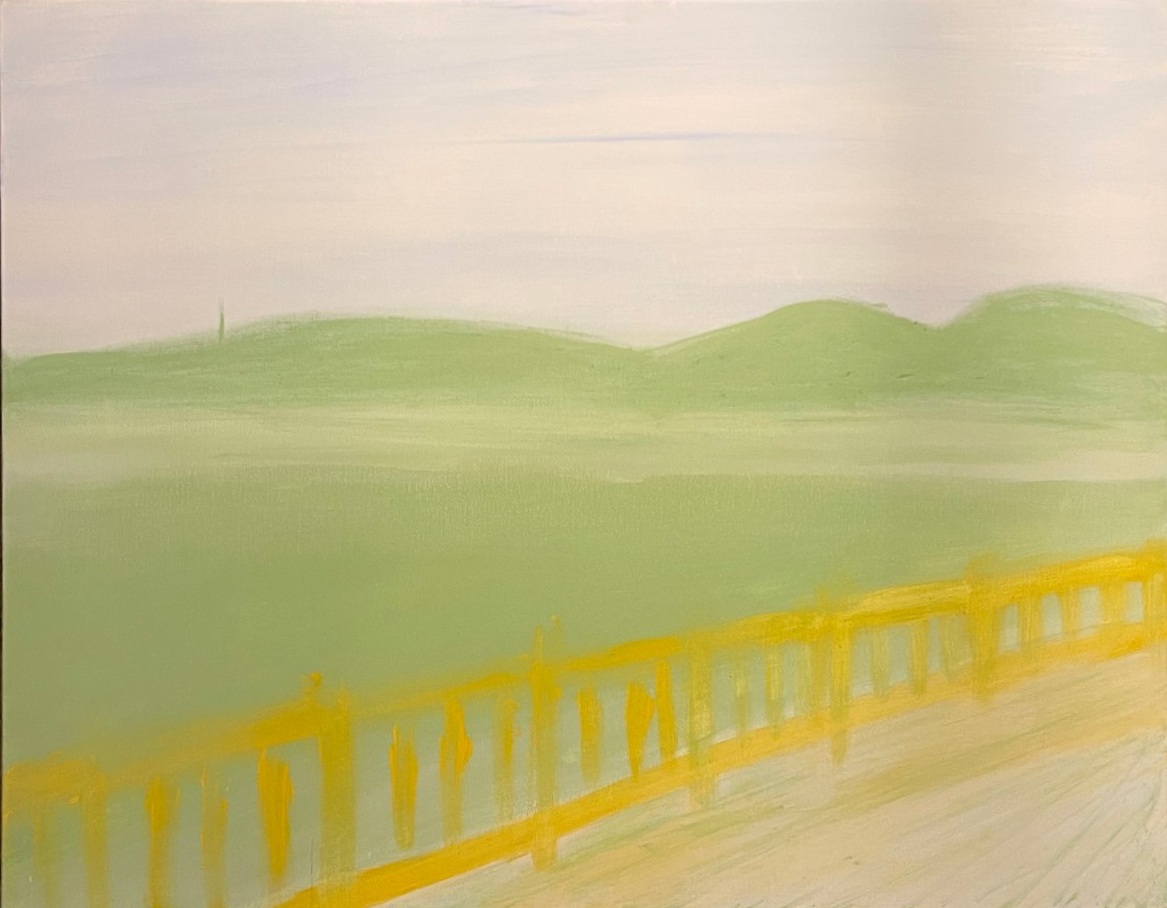 I just see the mountains over the city - 70x90 cm, acrylic on canvas
