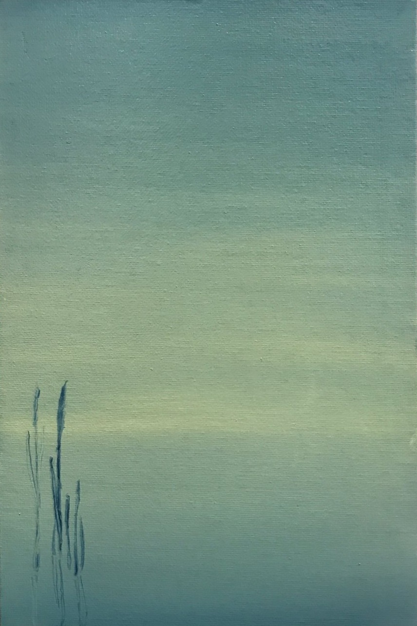 Fragile reflections and a promising future - study- 20x30 cm, oil on canvasboard