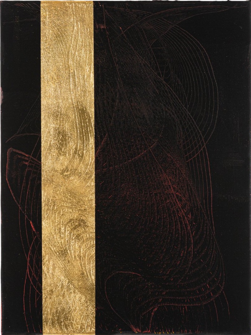 Scars - acrylic and 23 carat gold on canvas, 30x40 cm