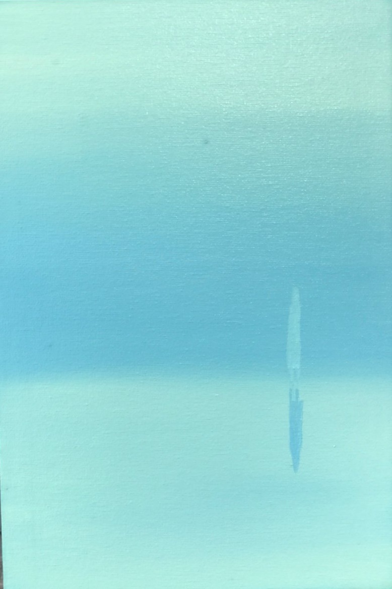 Inseparable, homogenous - Me and the world - oil on canvasboard, 20x30 cm